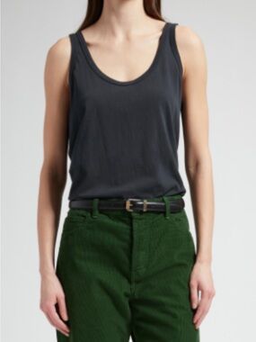The Row Black Scoop Neck Tank Top
